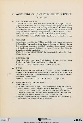 VI. Volksschmuck / Orientalischer Schmuck (Nr. 297-333)