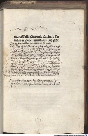 Ad Marcum Ciceronem filium suum Officiorum liber incipit