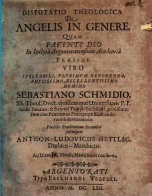 Disp. theol. de angelis in genere