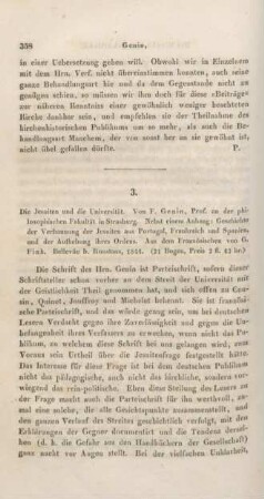 358-371 "Die Jesuiten und die Universität" von F. Genin