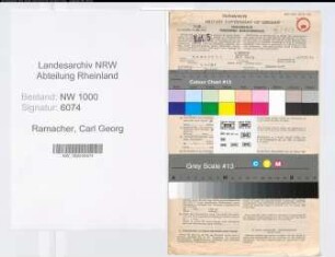 Entnazifizierung Carl Georg Ramacher, geb. 06.03.1904 (Kaufmann)