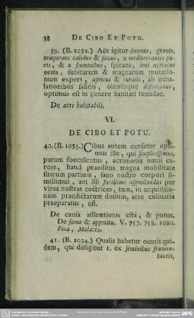 VI. De Cibo Et Potu