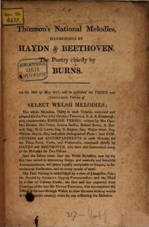 Thomson's National melodies harmonised by Haydn and Beethoven : the Poetry chiefly by Burns