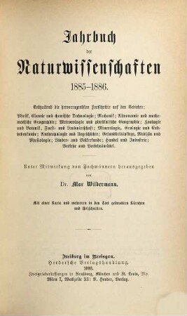 Jahrbuch der Naturwissenschaften. 1. 1885/86 (1886)