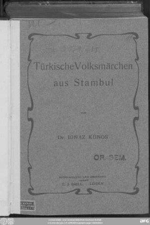 Türkische Volksmärchen aus Stambul