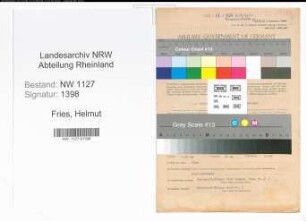 Entnazifizierung Helmut Fries , geb. 27.09.1908 (Postrat)