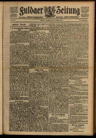 Erste Ausgabe vom Samstag, den 11. Mai 1907.