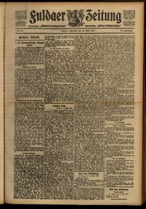 Erste Ausgabe vom Samstag, den 11. Mai 1907.