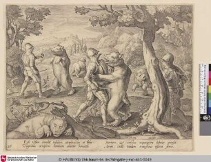 [Bärenjagd in Ritterrüstung; Bear hunt in armour]