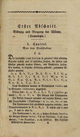 Theoretisch-praktisches Lehrbuch der lateinischen Sprache, 1. Formenlehre sammt Übungsstücken