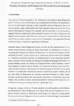 Prinzipien, Parameter und Privatsprachen. Die soziale Seite der Grammatik