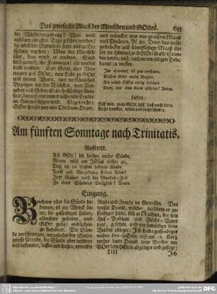 Am fünften Sonntage nach Trinitatis