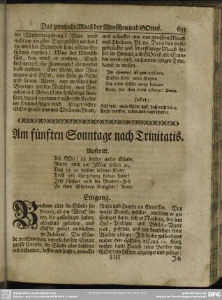 Am fünften Sonntage nach Trinitatis
