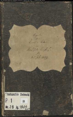 Zivilstandsregister der evangelischen Gemeinde Bergkirchen, Kreis Minden (GHT 1809). (Gemeinde: Evangelische Gemeinde Bergkirchen, Kreis Minden)