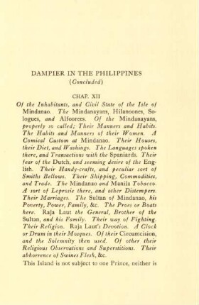 Chap. XII. Of the inhabitants, and civil state of the Isle of Mindanao ...