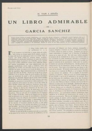 El viaje a España - Un libro admirable de García Sanchiz