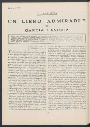El viaje a España - Un libro admirable de García Sanchiz