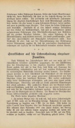 Streiflichter auf die Lebenshaltung einzelner Familien