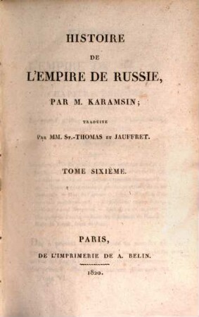 Histoire de l'empire de Russie, 6 (1820)