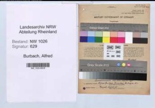 Entnazifizierung Alfred Burbach , geb. 16.03.1913 (Polizeibeamter)