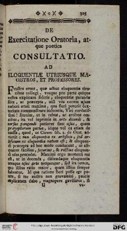 De exercitatione oratoria, atque poetica consultatio