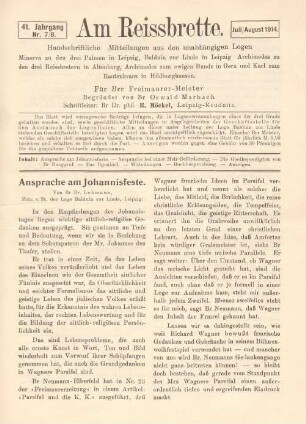 Nr. 7/8. Juli/August 1914.