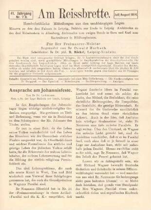 Nr. 7/8. Juli/August 1914.