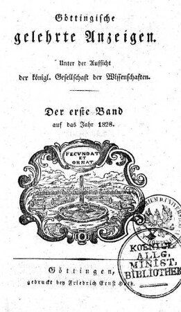 1828,1: Göttingische gelehrte Anzeigen