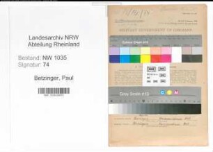 Entnazifizierung Paul Betzinger , geb. 17.05.1896 (Steiger)