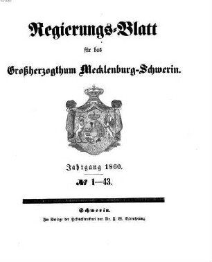 Regierungsblatt für Mecklenburg-Schwerin, 1860