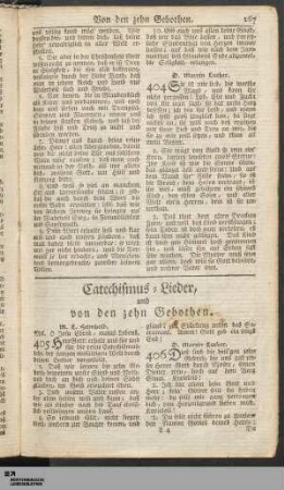 Catechismus-Lieder, und von den zehn Gebothen.