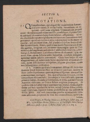 Sectio I. De Notatione.