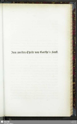 Zum zweiten Theile von Goethe's Faust
