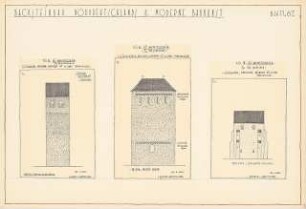 Backsteinbau Norddeutschlands und moderne Baukunst Baukategorien: Blatt 67: Sakralbau. Ansichten Giebelwände Parchim, Melkow, Nottmark