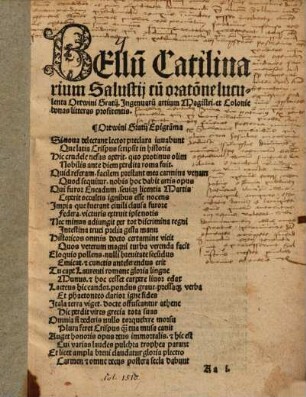 Bellum Catilinarium