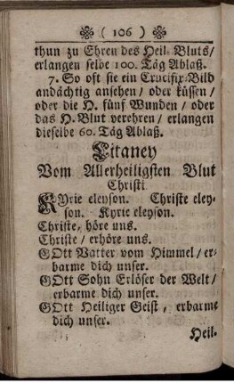 Litaney Vom Allerheiligsten Blut Christi.