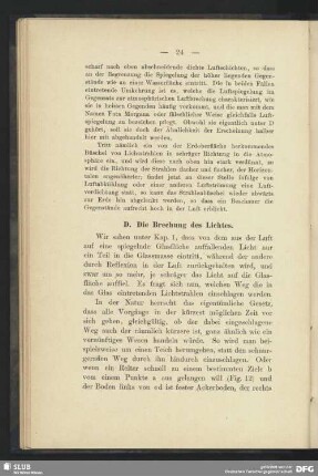 D. Die Brechung des Lichtes