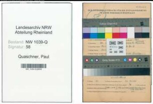 Entnazifizierung Paul Quaschner , geb. 26.06.1896 ()
