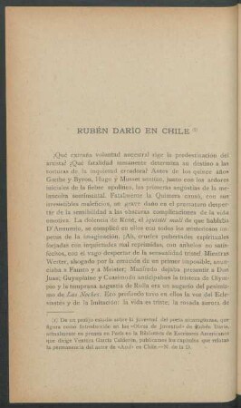 Rubén Darío en Chile