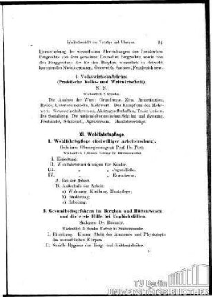 XI. Wohlfahrtspflege