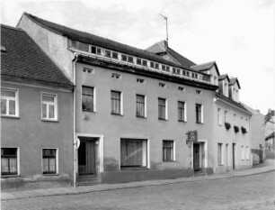 Kamenz, Bautzner Straße 78. Wohnhaus mit Laden (1. H. 19. Jh.). Straßenansicht