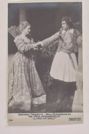 Rollenbildnis Gertrude Tressnitz und Willi Kleinoschegg in "Was ihr wollt"