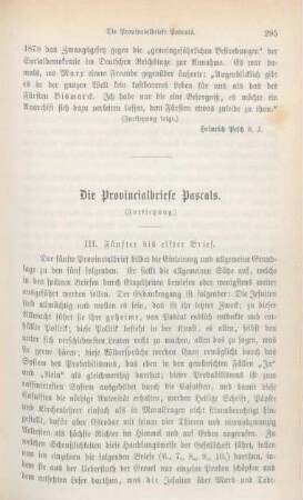 295-318 Die Provincialbriefe Pascals : Fortsetzung