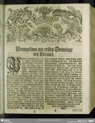Evangelium am ersten Sonntage deß Advents