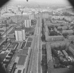 Grunaer Straße in der Pirnaischen Vorstadt von Dresden : Blickrichtung Nordwesten