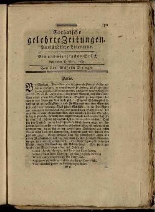 Ein und vierzigstes Stück, den 10ten Oktober, 1789.