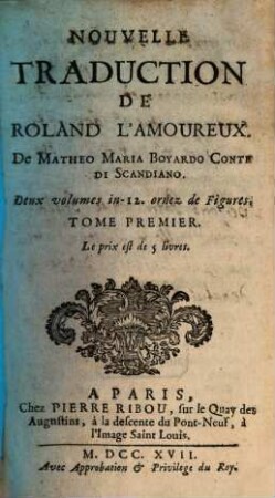 Nouvelle traduction de Roland l'amoureux, 1