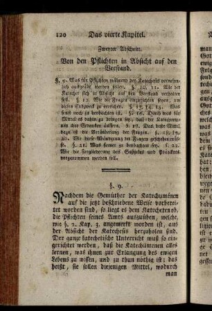 Zweyter Abschnitt. Von den Pflichten in Absicht auf den Verstand.