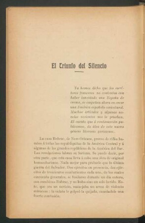 El triunfo del silencio