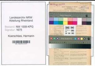 Entnazifizierung Hermann Koerschkes , geb. 18.06.1902 (Metzgermeister)